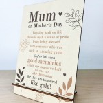 Mum On Mothers Day Memorial Plaque A5 In Memory Sign For Mum