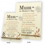 Mum On Mothers Day Memorial Plaque A5 In Memory Sign For Mum