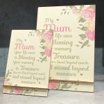 Mum Memorial Gift A5 Wood Standing Plaque In Memory Gift Sign