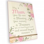 Mum Memorial Gift A5 Wood Standing Plaque In Memory Gift Sign