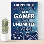 Gaming Plaque / Boys Bedroom Sign / Games Room Wall Art 