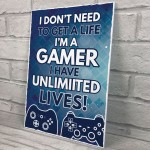 Gaming Plaque / Boys Bedroom Sign / Games Room Wall Art 