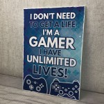 Gaming Plaque / Boys Bedroom Sign / Games Room Wall Art 
