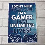 Gaming Plaque / Boys Bedroom Sign / Games Room Wall Art 