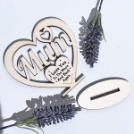 Gift For Mum Engraved Wood Heart Birthday Gift For Her Thank You