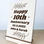 Personalised Gifts For Him Her Couple 10th Anniversary Wedding