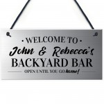 Personalised Garden Sign Backyard Bar Plaque Home Decor Gifts