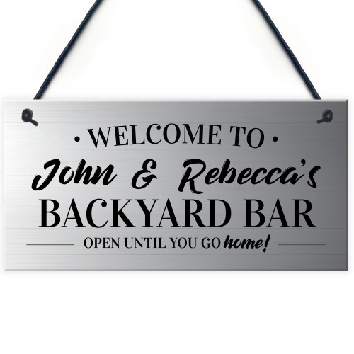 Personalised Garden Sign Backyard Bar Plaque Home Decor Gifts