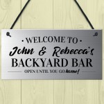 Personalised Garden Sign Backyard Bar Plaque Home Decor Gifts