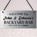 Personalised Garden Sign Backyard Bar Plaque Home Decor Gifts