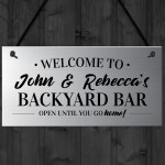 Personalised Garden Sign Backyard Bar Plaque Home Decor Gifts