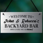 Personalised Garden Sign Backyard Bar Plaque Home Decor Gifts