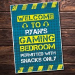 Personalised Gaming Sign For Boys Bedroom Games Room Man Cave