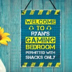 Personalised Gaming Sign For Boys Bedroom Games Room Man Cave