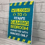 Personalised Gaming Sign For Boys Bedroom Games Room Man Cave