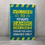 Personalised Gaming Sign For Boys Bedroom Games Room Man Cave