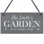 Grey Garden Signs And Plaques Hanging Door Sign Personalised