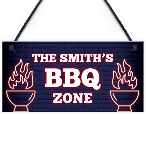 BBQ Signs For Garden Shed Summerhouse Personalised BBQ Zone