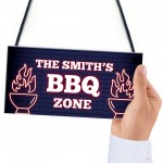 BBQ Signs For Garden Shed Summerhouse Personalised BBQ Zone