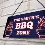 BBQ Signs For Garden Shed Summerhouse Personalised BBQ Zone