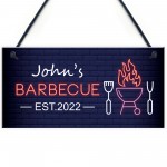 Barbecue Sign BBQ Outdoor Garden Shed Sign Personalised Decor