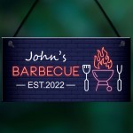 Barbecue Sign BBQ Outdoor Garden Shed Sign Personalised Decor