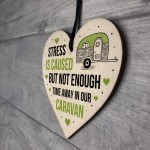 Funny Caravan Sign Wood Heart Hanging Door Wall Sign Campervan