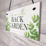 Back Garden Signs Hanging Door Wall Plaque Welcome Sign