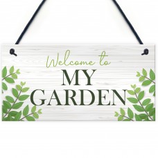 Garden Signs Welcome Plaque Hanging Summerhouse Garden Shed