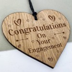 Engagement Congratulations Gift For Couples Engraved Oak Wood 