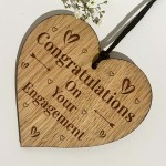 Engagement Congratulations Gift For Couples Engraved Oak Wood 