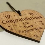 Engagement Congratulations Gift For Couples Engraved Oak Wood 