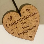 Engagement Congratulations Gift For Couples Engraved Oak Wood 