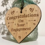 Engagement Congratulations Gift For Couples Engraved Oak Wood 