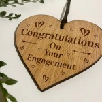 Engagement Congratulations Gift For Couples Engraved Oak Wood 