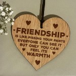 Friendship Gift Engraved Oak Wooden Heart Gift For Friend