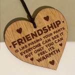 Friendship Gift Engraved Oak Wooden Heart Gift For Friend