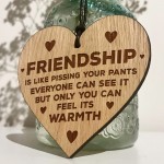 Friendship Gift Engraved Oak Wooden Heart Gift For Friend