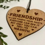 Friendship Gift Engraved Oak Wooden Heart Gift For Friend