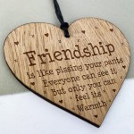 Funny Friendship Gift For Friend Engraved Oak Wood Heart Gift