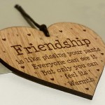 Funny Friendship Gift For Friend Engraved Oak Wood Heart Gift