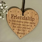 Funny Friendship Gift For Friend Engraved Oak Wood Heart Gift