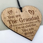 Grandad Gift Engraved Wood Oak Heart Gift For Him Birthday Gift 