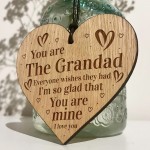 Grandad Gift Engraved Wood Oak Heart Gift For Him Birthday Gift 