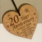 Personalised 20th Anniversary Gift Engraved 20 Year Anniversary