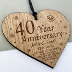 Personalised 40th Anniversary Gift 40 Year Anniversary Engraved 