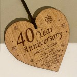 Personalised 40th Anniversary Gift 40 Year Anniversary Engraved 
