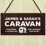 Personalised Caravan Sign Hanging Door Wall Plaque Campervan