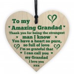 Grandad Gifts Hanging Wood Heart Birthday Fathers Day Gift