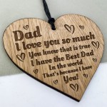 Dad Gift For Birthday Fathers Day Engraved Wood Heart Gift